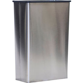 Witt Stainless Steel Wall Hugger Wastebasket Without Plastic Swing Top 22 Gallon 70SS 70SS