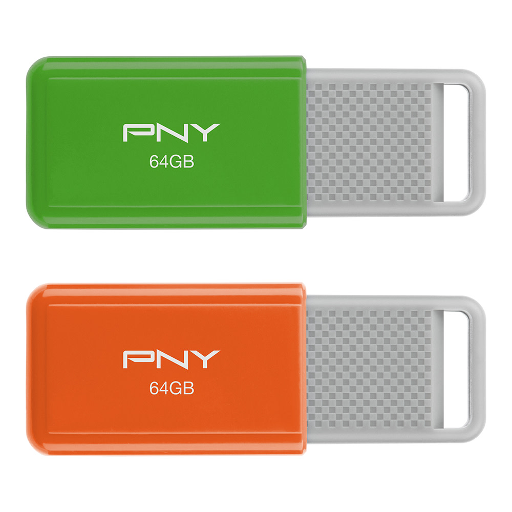 PNY USB 2.0 Flash Drives, 64GB, Pack Of 2 Flash Drives (Min Order Qty 4) MPN:P-FD64GX2ODM-GE