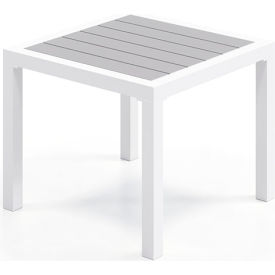 KFI Studios Eveleen Indoor/Outdoor Square Side Table White/Gray SD5601-WH-GY