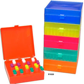 MTC™ Bio Storage Box with Hinged Lid For 1.5 ml Tubes 100 Place Assorted 5 Pack R1020