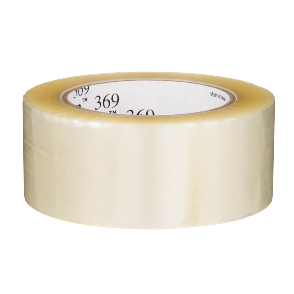 Box Sealing & Label Protection Tape, Tape Number: 369 , Color: Transparent , Adhesive Type: Rubber , Tensile Strength: 19.0lb/in  MPN:7100242359