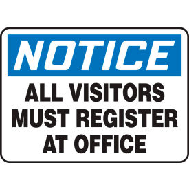 Accuform MADM893VA Notice Sign All Visitors Must Register At The Office 14