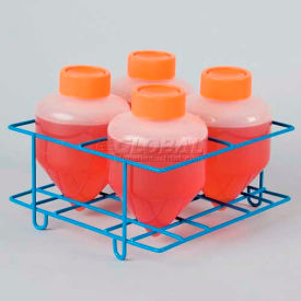 Bel-Art Centrifuge Tube Rack 198560500 For Conical/Round Bottom 500ml Tubes 4 Places Blue 1/PK 19856-0500