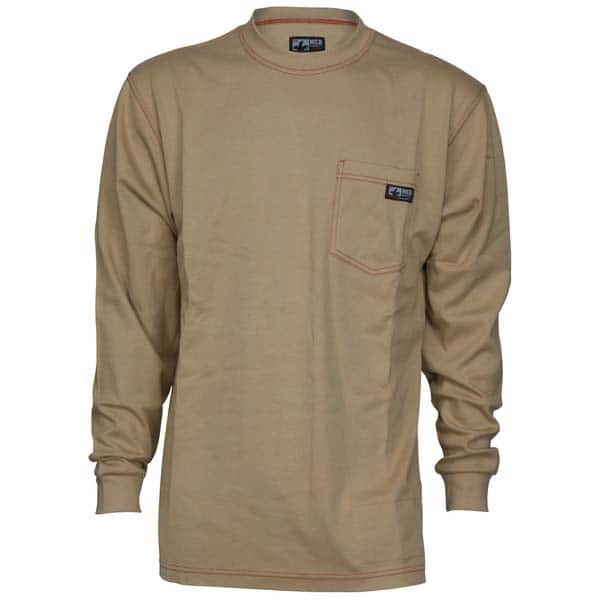 Arc Flash & Fire-Resistant Shirt: Tan, Cotton MPN:LST1TX2