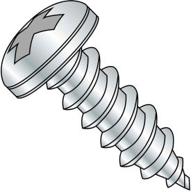 #10 x 1-1/2 Phillips Pan Self Tapping Screw Type AB Fully Threaded Zinc Bake - Pkg of 3000 1024ABPP