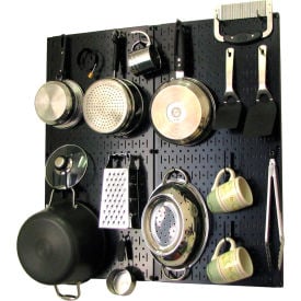 Wall Control Kitchen Pegboard Pack Storage & Organization Kit Black 32