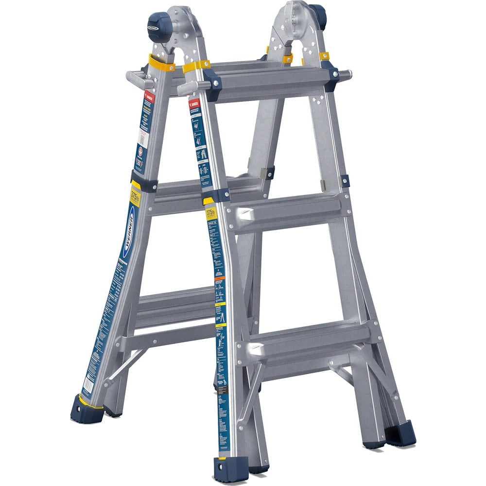 Multi-Position Ladders, Material: Aluminum , Ladder Rating: Type 1AA , Number Of Steps: 6 , Maximum Extension Ladder Height (Feet): 14 , Color: Silver  MPN:MT-14IAA