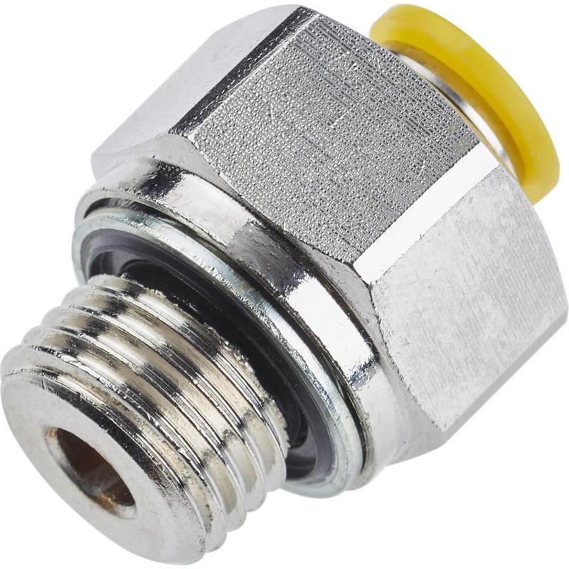 Push-To-Connect Tube to Male Tube Fitting: Male Connector, Straight, 3/8