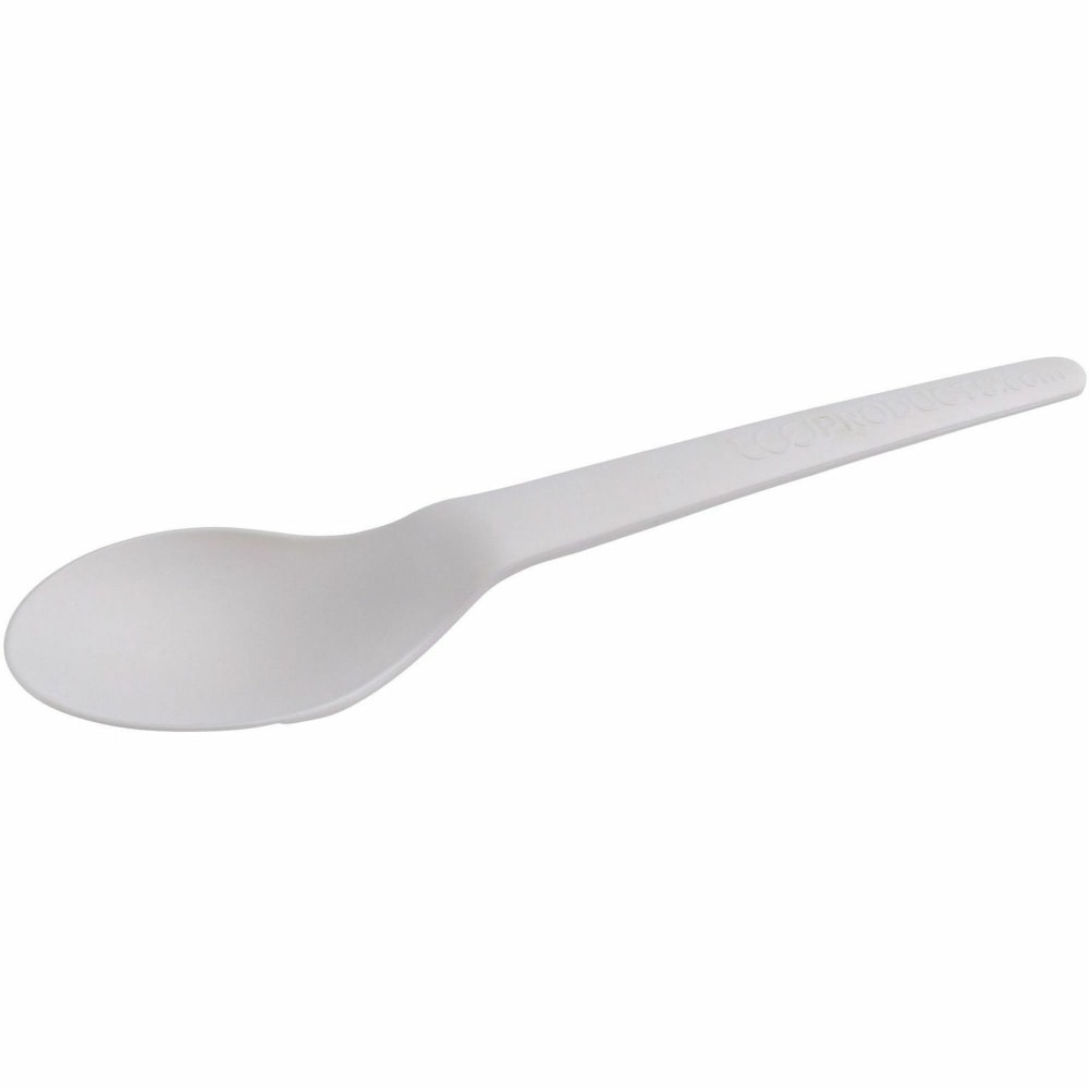 Eco-Products 6in Plantware High-heat Spoons - 50 - 1 Piece(s) - 20/Carton - Spoon - 1 x Spoon - Disposable - Pearl White MPN:EP-SO13