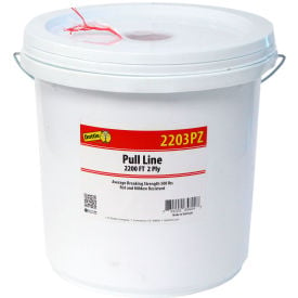 L.H.Dottie® Heavy Duty Pull Line Polypropylene 2200'L Red/White Dispensing Pail 2203PZ