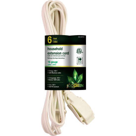 GoGreen Power GG-24706 6 Ft Household Extension Cord - White - Pkg Qty 10 GG-24706