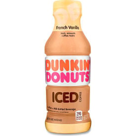 Dunkin® French Vanilla Iced Coffee Drink Regular Light Ground 13.7 oz. Cap. Bottle  12PK GMT049000072396