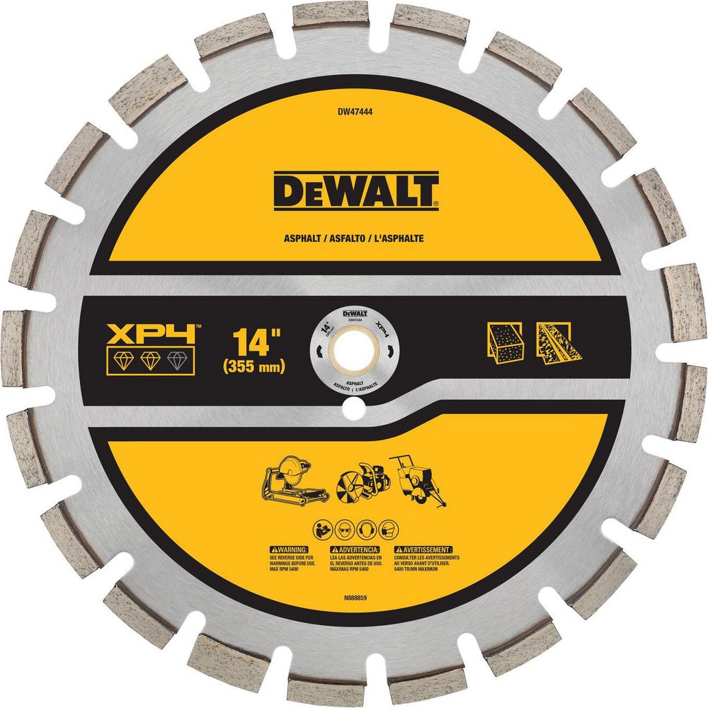 Wet & Dry-Cut Saw Blades, Blade Diameter (Inch): 14 , Blade Material: Diamond , Blade Thickness (Inch): 1/8 , Arbor Hole Diameter (Inch): 1  MPN:DW47444