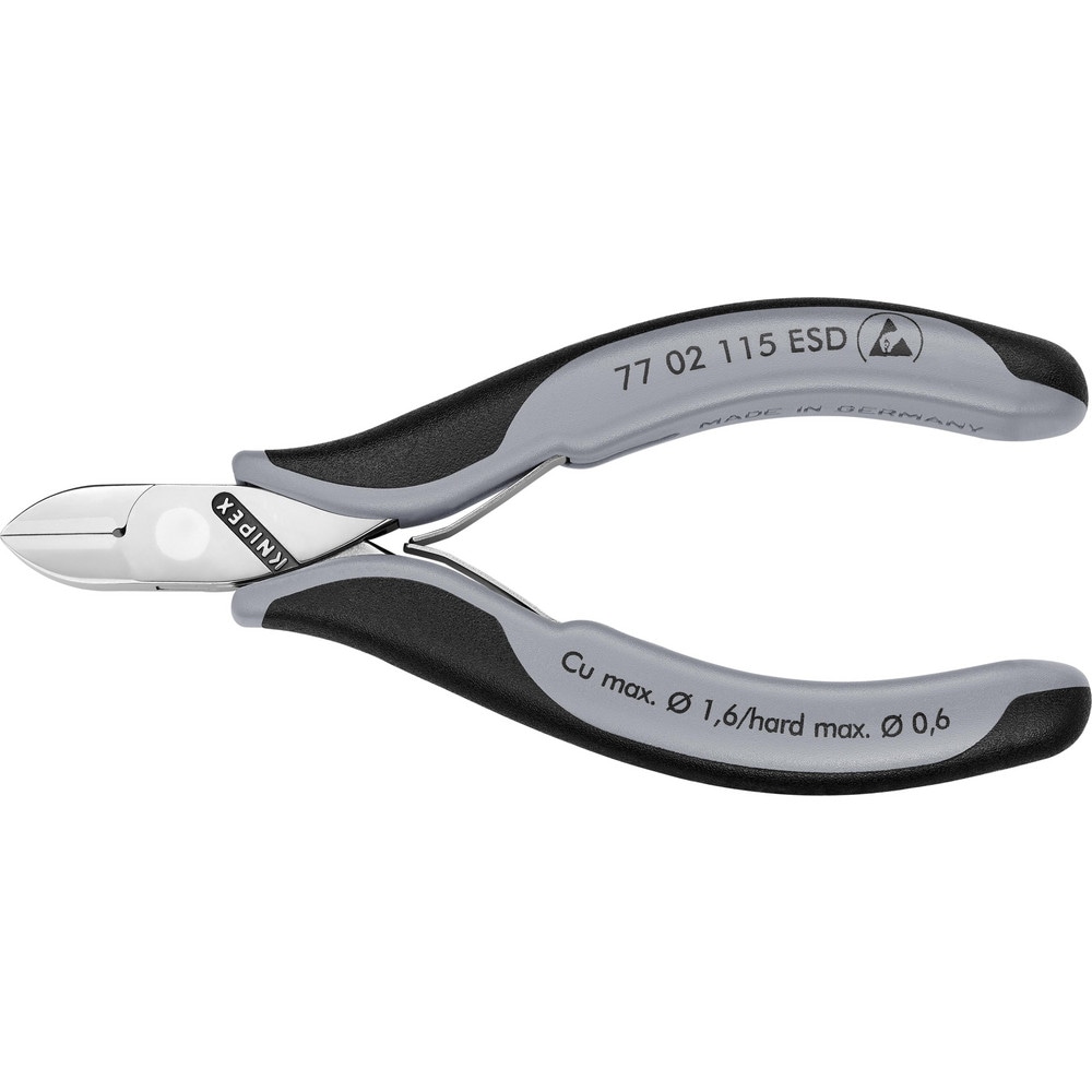 Cutting Pliers, Insulated: No , Overall Length (Inch): 5-1/2in , Head Style: Cutter, Diagonal , Cutting Style: Semi-Flush, Bevel , Handle Color: Blue, Gray  MPN:77 02 115 ESD