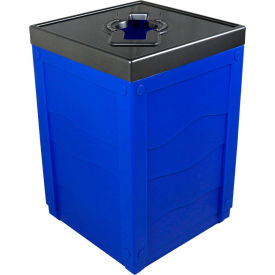 Busch Systems Evolve Cube Recycling Can Multiple Recyclables 50 Gallon Blue 101271