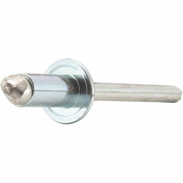 Open End Blind Rivet: Size 5, Dome Head, Stainless Steel Body, Stainless Steel Mandrel MPN:POPSSD53SSBS