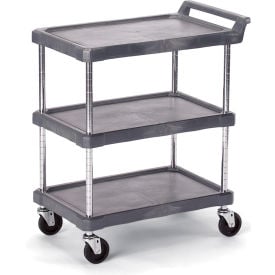 Olympic Storage Utility Cart w/2 Shelves & Chrome Posts 300 lb. Cap 28