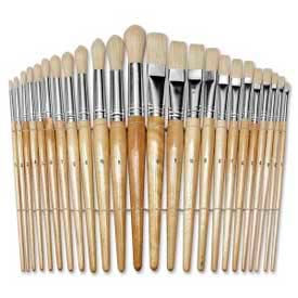 Chenille Kraft® Preschool Brush Set 12 Flat & 12 Round Brushes 24 Pcs/Set 5172