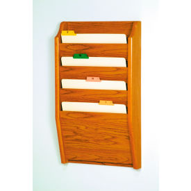 4 Pocket Chart Holder - Medium Oak CH14-2MO