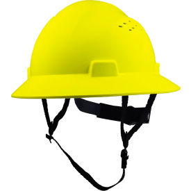 General Electric GH328 Vented Full Brim Hard Hat 4-Point Adjustable Ratchet Suspension Yellow GH328Y