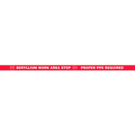 Accuform PTP302 Tough-Mark™ Heavy-Duty Message Strip Stop Beryllium Work Area 2