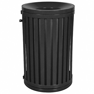 Trash Can 45 gal Black Steel MPN:22N333