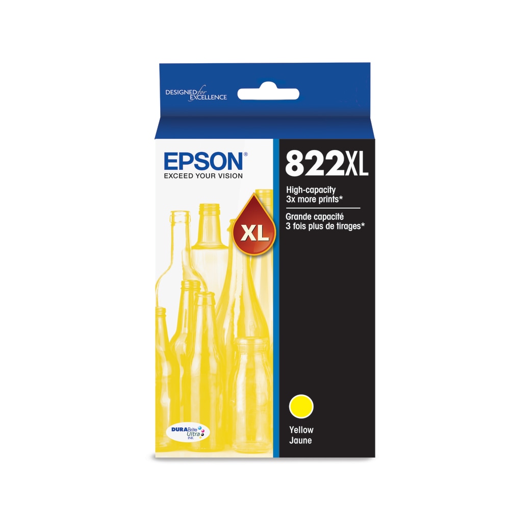 Epson 822XL DuraBrite Yellow High-Yield Ink Cartridge, T822XL420-S (Min Order Qty 2) MPN:T822XL420-S