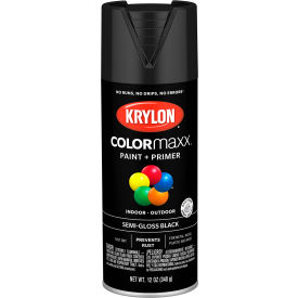 Krylon® Colormaxx™ Paint & Primer 12 oz. Semi-Gloss Black - Pkg Qty 6 K05579007