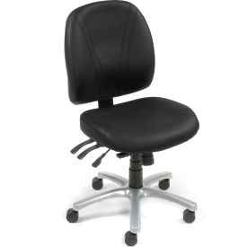 Interion® Multifunction Chair With Mid Back Vinyl Black 605BK250