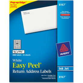 Avery® Easy Peel Inkjet Return Address Labels 1/2 x 1-3/4 WE 2000/Pack 8167