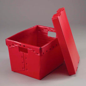 GoVets™ Corrugated Plastic Postal Mail Tote w/ Lid 18-1/2