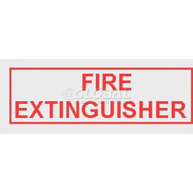 Horizontal Decal Fire Extinguisher Lettering On Clear Film Red LDHRFE