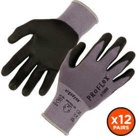 Ergodyne® ProFlex® 7000 Nitrile Coated Gloves w/ Microfoam Palm Large Gray 12 Pairs 10364