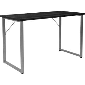 Flash Furniture Harvey Black Computer Desk with Silver Metal Frame -JN-21721-GGNAN