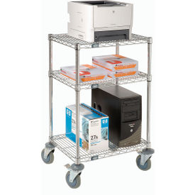 Nexel™ 3-Shelf Chrome Wire Shelf Mobile Printer Stand 24