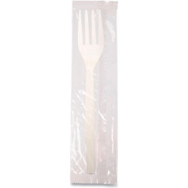 WNA EcoSense Renewable Mediumweight Individually Wrapped Forks Plant Starch Natural 750/Carton EPS072