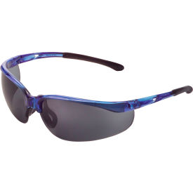 GoVets™ Half Frame Safety Glasses Anti-Fog Smoke Lens Blue Frame 403BL708