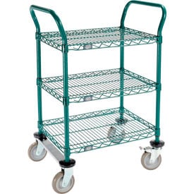 Nexel® Utility Cart 3 Shelf Poly-Green® 24