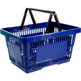 Versacart® Blue Plastic Shopping Basket 22 Liter w/ Black Plastic Handle Pack Qty of 12 201-22L PH MBL0285 12