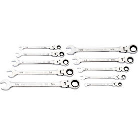 Gearwrench® 90 Tooth & 12 Point Flex Head SAE Combination Ratcheting Wrench Set of 10 86758