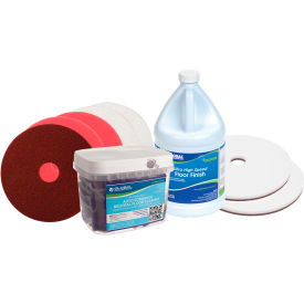 Hardwood Floor Stripping Polishing and Cleaning Pad & Chemical Package - 17