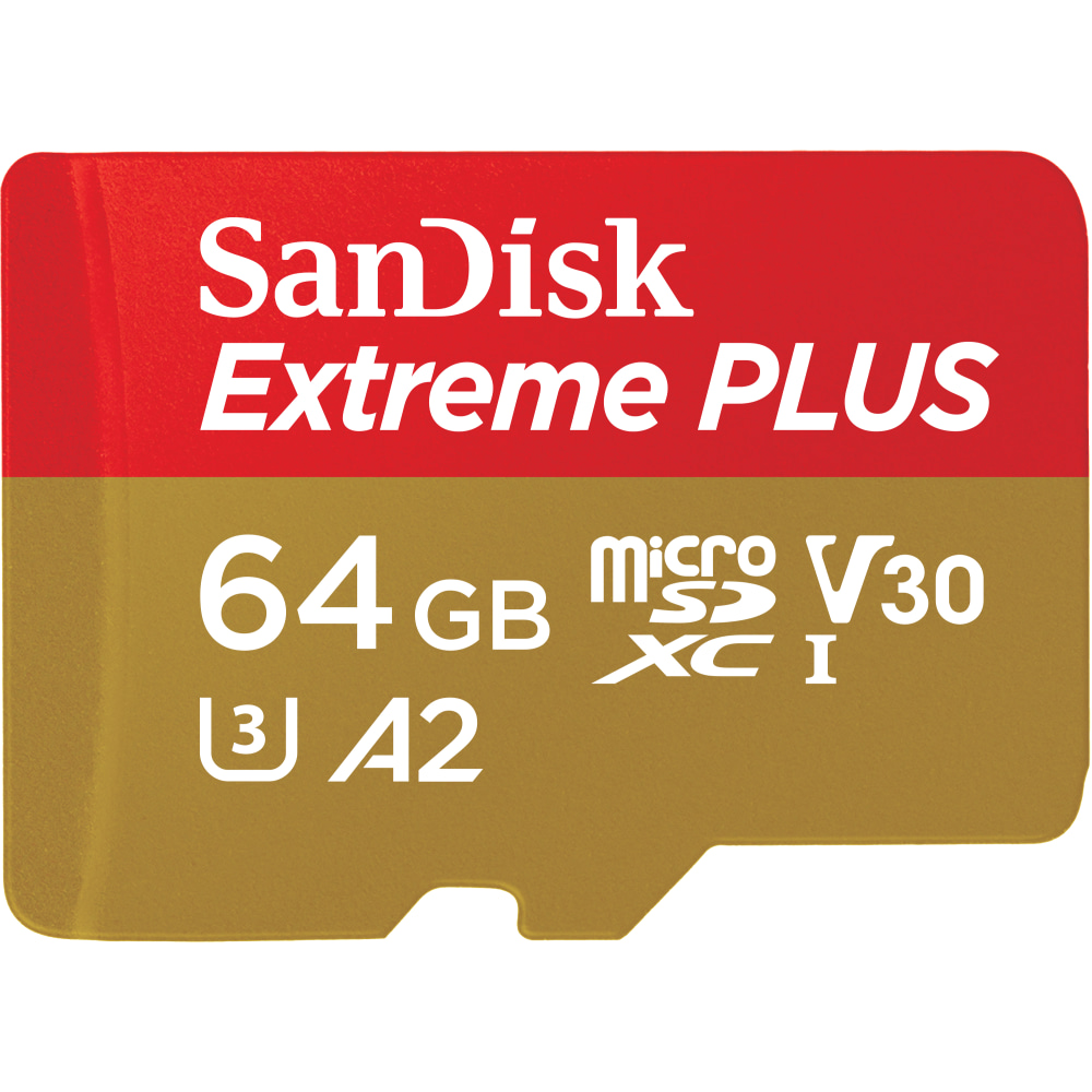 SanDisk Extreme PLUS microSDXC UHS-I card, 64GB (Min Order Qty 4) MPN:SDSQXBU-064G-AN6MA