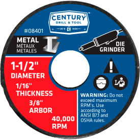 Century Drill 08401 Cutting Wheel 3Pak 1-1/2
