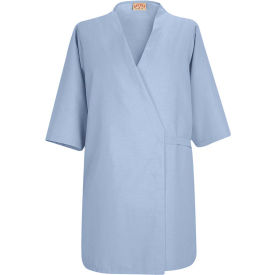 Red Kap® Collarless Butcher Wrap W/o Pockets Light Blue Polyester/Combed Cotton L WP18LBRGL