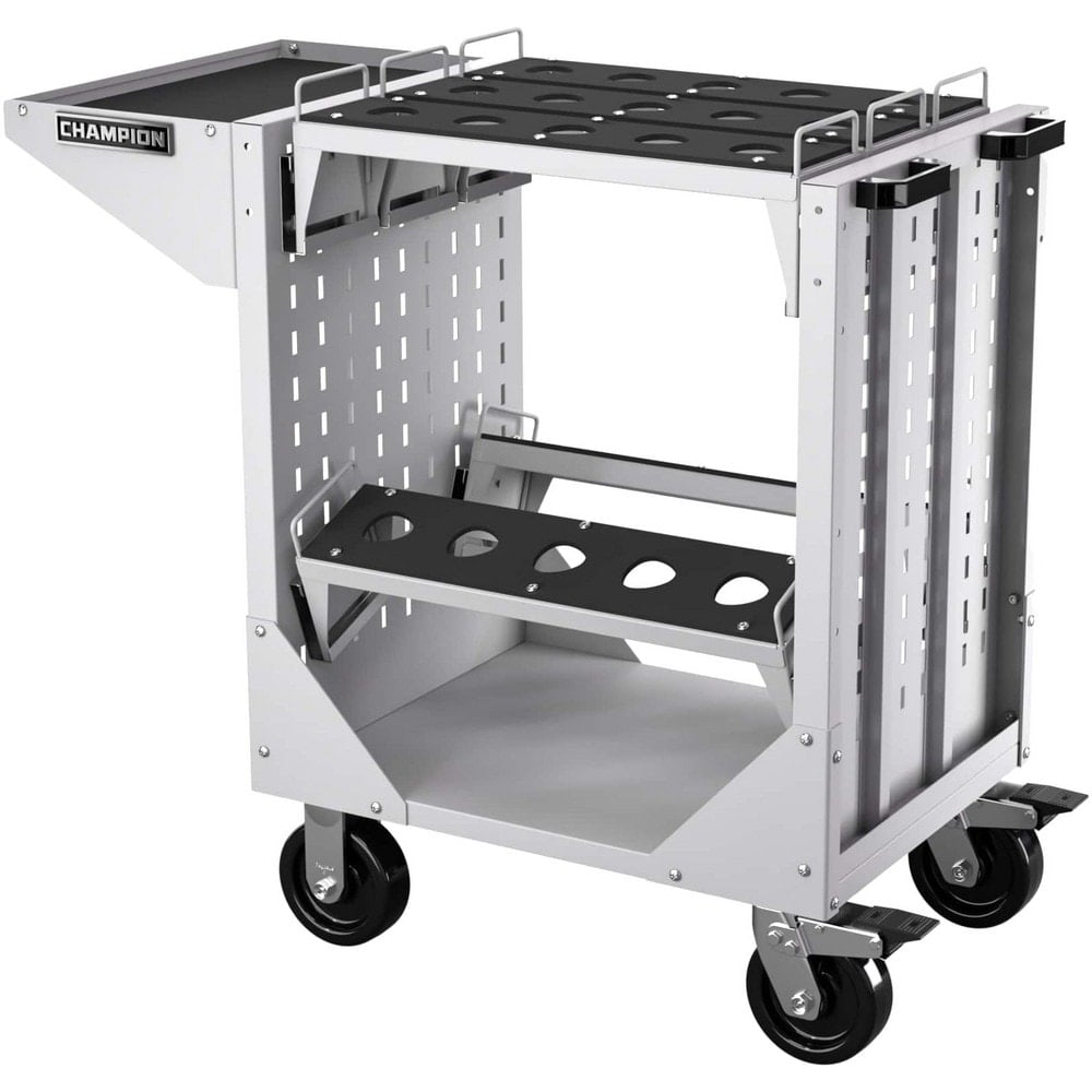 CNC Storage Carts, Style: Capto , Taper Size: Capto C8 , Tool Type: CAPTO , Caster Type: Swivel, Fixed , Color: Light Gray  MPN:NCTCC8-LG