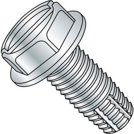 3/8-16X1 3/4 Slotted Indented Hex Washer Thread Cutting Screw Type F Fully Threaded Zinc And 600 pcs 3728FSW