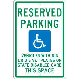 NMC TMS343H Traffic Sign Reserved Parking Wisconsin 18
