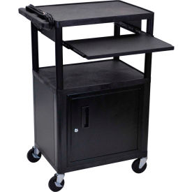 Luxor Security AV Cart with Pull-Out Laptop Shelf 42