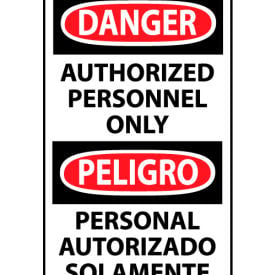 Bilingual Machine Labels - Danger Authorized Personnel Only ESD9AP