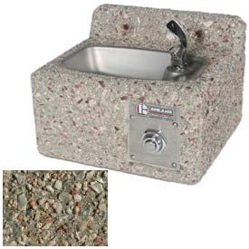 Concrete Outdoor Wall Mount Drinking Fountain Freeze Resistant Gray Limestone DFWM-12-FR-GRAY